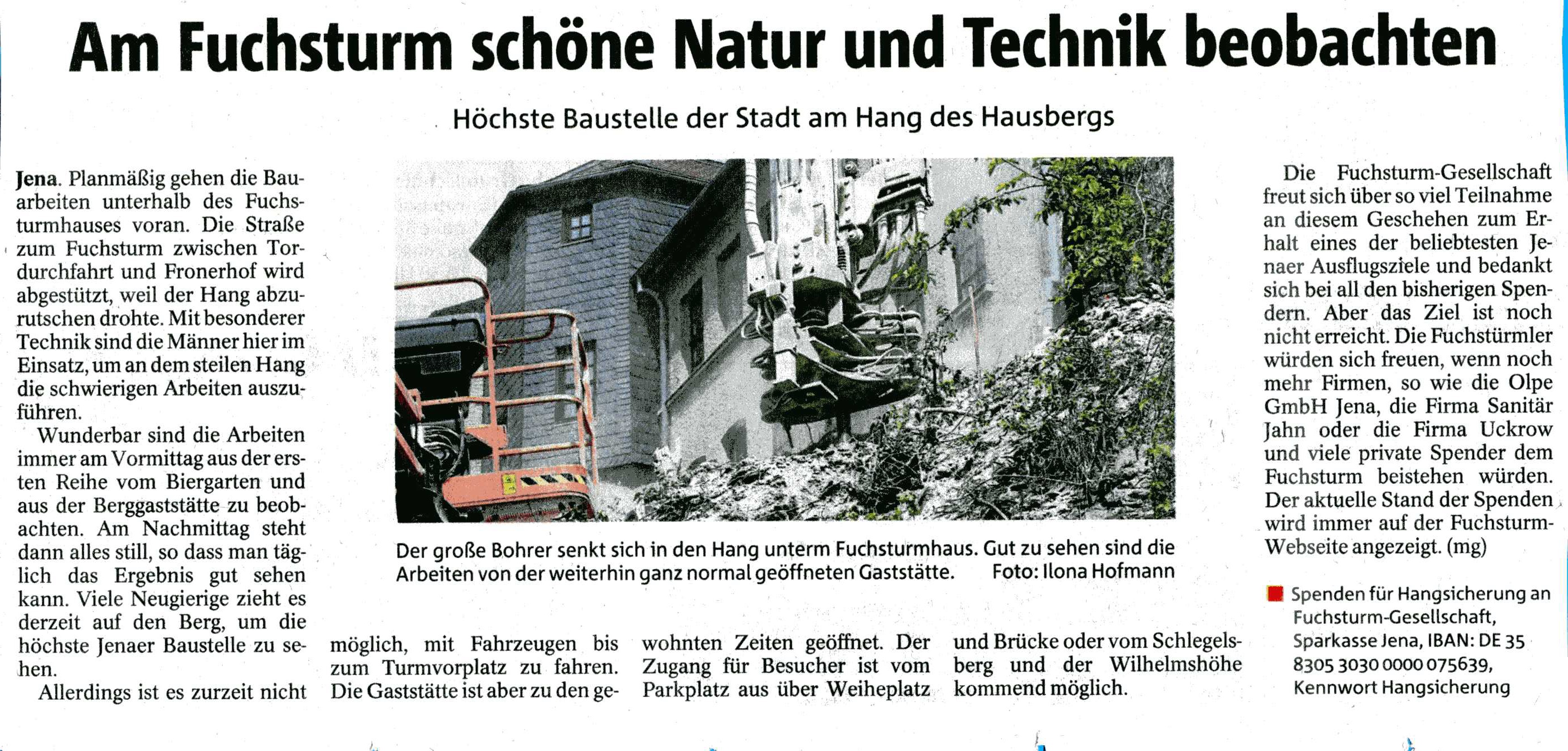 12.05.2017 OTZ Am Fuchsturm schöne Natur und Technik beobachten